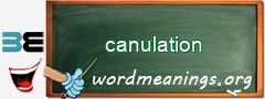 WordMeaning blackboard for canulation